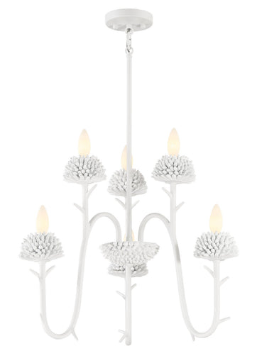 North Fork by Robin Baron Six Light Pendant Sand White