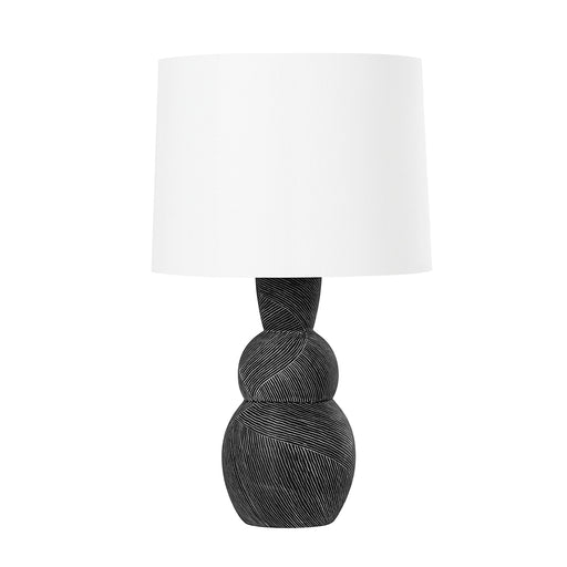 Miles One Light Table Lamp Ceramic Etched Black