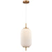 DVI Lighting - DVP40005BR-RIO - One Light Pendant - Mount Pearl - Brass With Ribbed Opal Glass