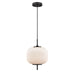 DVI Lighting - DVP40010GR-RIO - One Light Pendant - Mount Pearl - Graphite With Ribbed Opal Glass