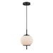 DVI Lighting - DVP40021GR-RIO - One Light Pendant - Mount Pearl - Graphite With Ribbed Opal Glass