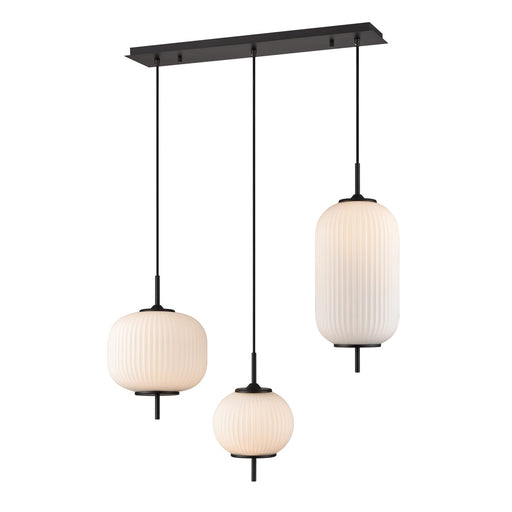 DVI Lighting - DVP40053GR-RIO - Three Light Linear - Mount Pearl - Graphite With Ribbed Opal Glass