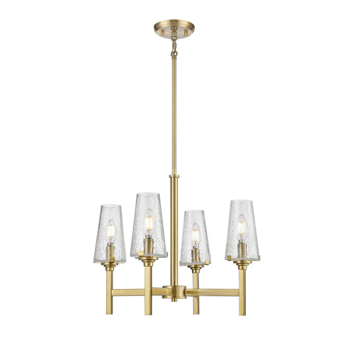 DVI Lighting - DVP50224BR-CRK - Four Light Chandelier - Athenium - Brass With Crackle Glass