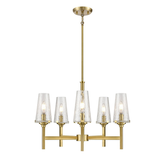 DVI Lighting - DVP50225BR-CRK - Five Light Chandelier - Athenium - Brass With Crackle Glass