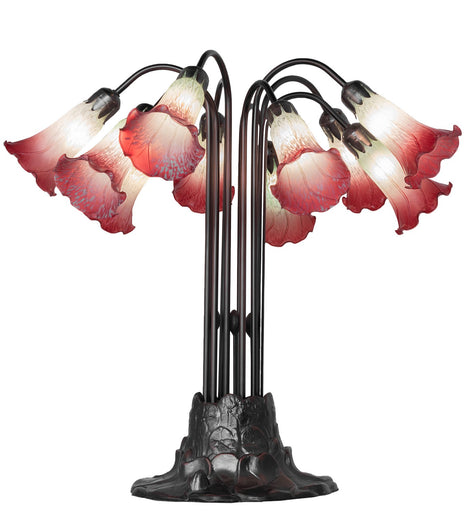 Seafoam/Cranberry Ten Light Table Lamp