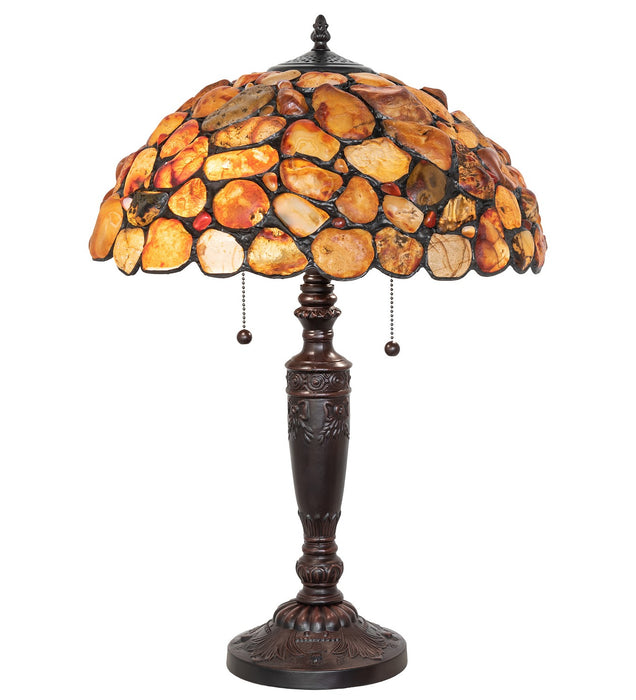 Meyda Tiffany - 253041 - Two Light Table Lamp - Agata - Mahogany Bronze