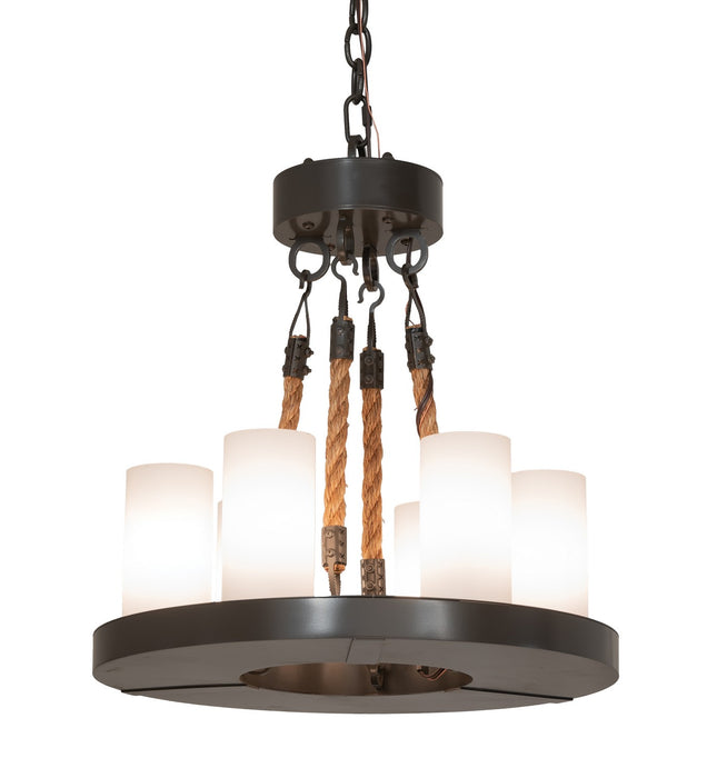 Meyda Tiffany - 258347 - Six Light Chandelier - Loxley - Timeless Bronze