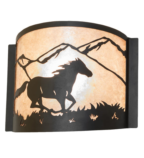 Running Horses One Light Wall Sconce