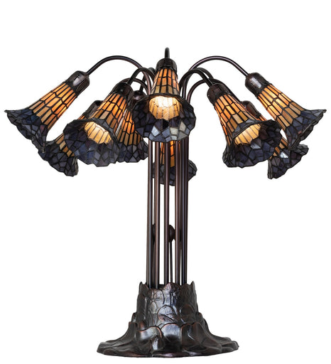 Stained Glass Pond Lily Ten Light Table Lamp