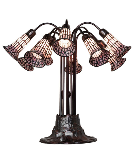 Stained Glass Pond Lily Ten Light Table Lamp