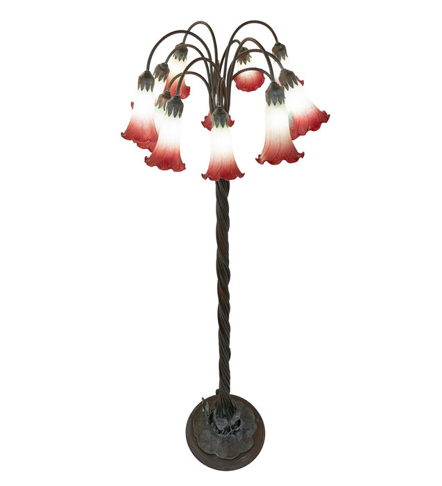 Meyda Tiffany - 262109 - 12 Light Floor Lamp - Pink/White - Bronze