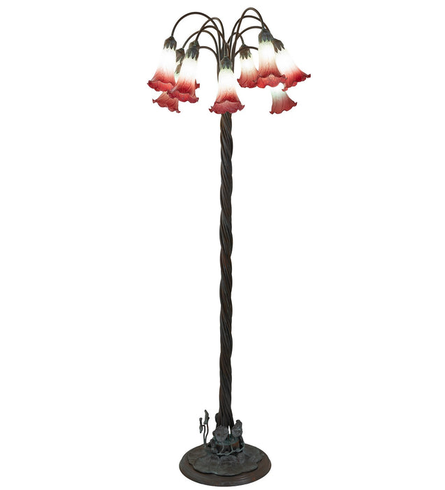 Meyda Tiffany - 262109 - 12 Light Floor Lamp - Pink/White - Bronze