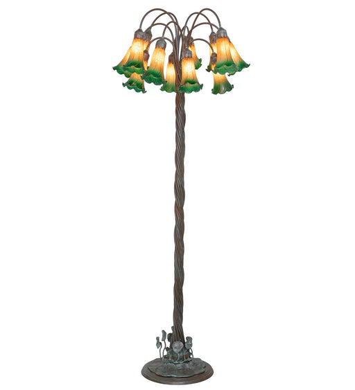 Meyda Tiffany - 262111 - 12 Light Floor Lamp - Amber/Green - Bronze