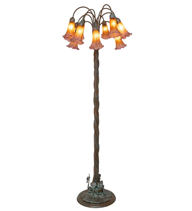 Meyda Tiffany - 262118 - 12 Light Floor Lamp - Amber/Purple - Bronze