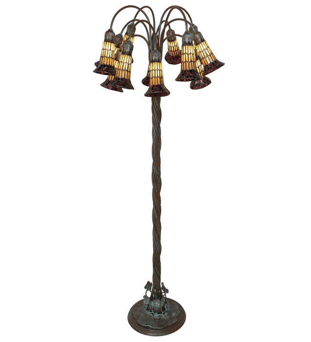 Meyda Tiffany - 262123 - 12 Light Floor Lamp - Stained Glass Pond Lily - Bronze
