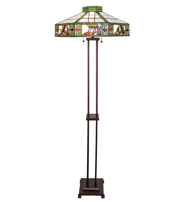 Meyda Tiffany - 262581 - Two Light Floor Lamp - Poker Face - Mahogany Bronze