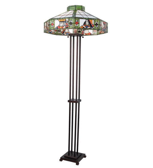 Meyda Tiffany - 262581 - Two Light Floor Lamp - Poker Face - Mahogany Bronze