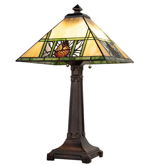 Meyda Tiffany - 263185 - Two Light Table Lamp - Pinecone Ridge - Mahogany Bronze