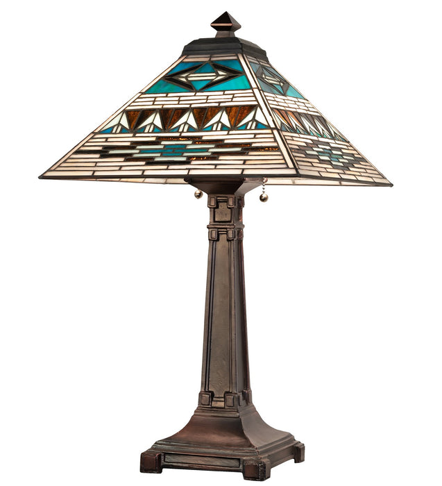 Meyda Tiffany - 263186 - Two Light Table Lamp - Valencia Mission - Mahogany Bronze