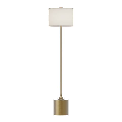 Issa One Light Floor Lamp Brushed Gold/Ivory Linen