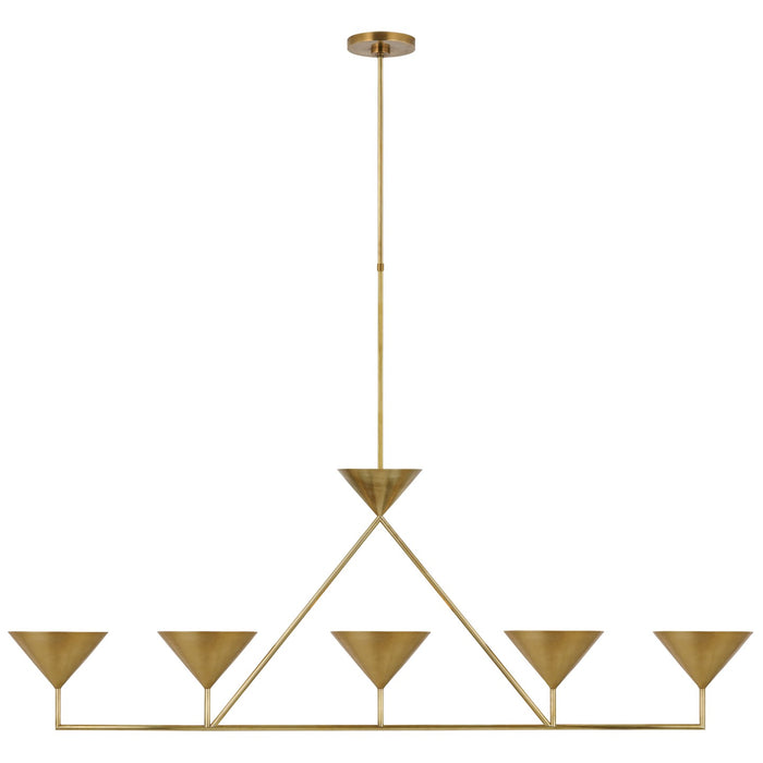 Visual Comfort Signature - PCD 5216HAB - LED Linear Chandelier - Orsay - Hand-Rubbed Antique Brass