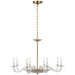 Visual Comfort Signature - PCD 5020CG/HAB - LED Chandelier - Brigitte - Clear Glass And Hand-Rubbed Antique Brass