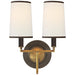 Visual Comfort Signature - TOB 2068BZ/HAB-L/BT - Two Light Wall Sconce - Elkins - Bronze With Antique Brass