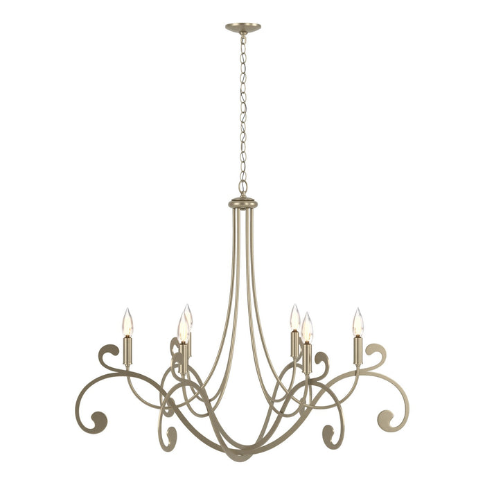 Hubbardton Forge - 105055-SKT-84 - Six Light Chandelier - Bella - Soft Gold