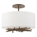 Hubbardton Forge - 127660-SKT-05-SF1505 - Three Light Semi-Flush Mount - Brindille - Bronze