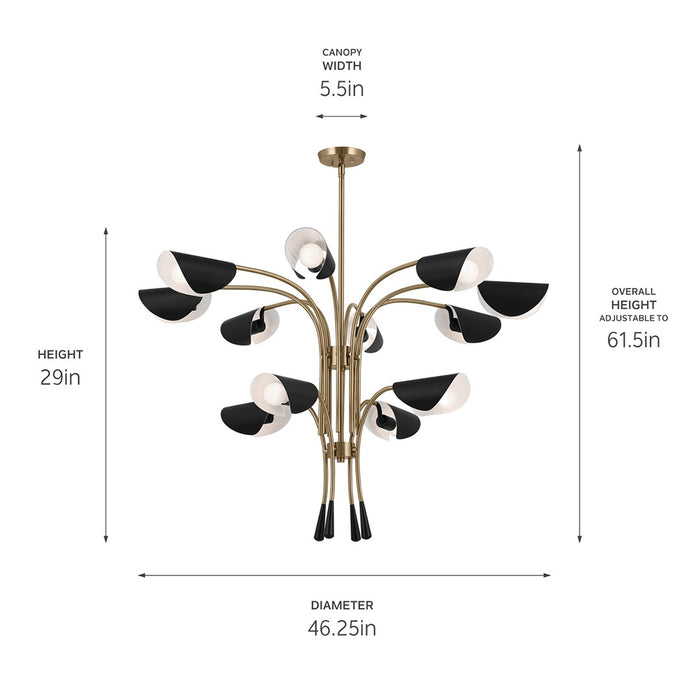 Kichler - 52561CPZBK - 12 Light Chandelier - Arcus - Champagne Bronze