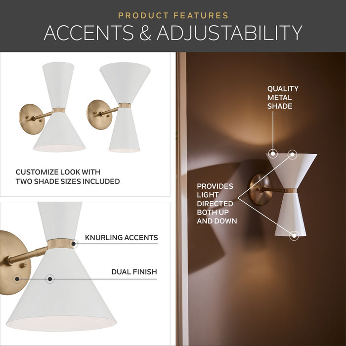 Kichler - 52570CPZWH - Two Light Wall Sconce - Phix - Champagne Bronze