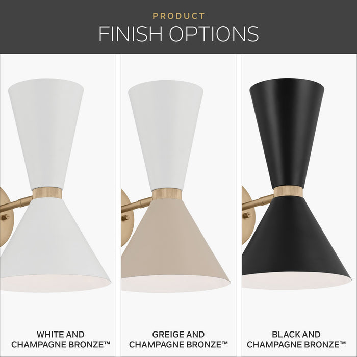 Kichler - 52570CPZWH - Two Light Wall Sconce - Phix - Champagne Bronze