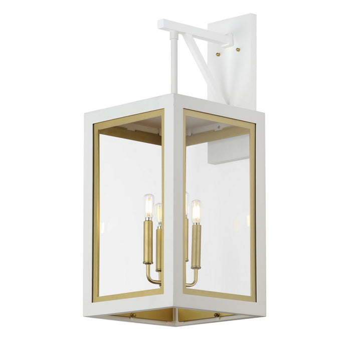 Maxim - 30056CLWTGLD - Four Light Outdoor Wall Sconce - Neoclass - White/Gold