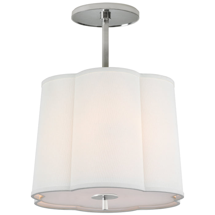 Visual Comfort Signature - BBL 5016SS-L - Three Light Hanging Lantern - Simple Scallop - Soft Silver