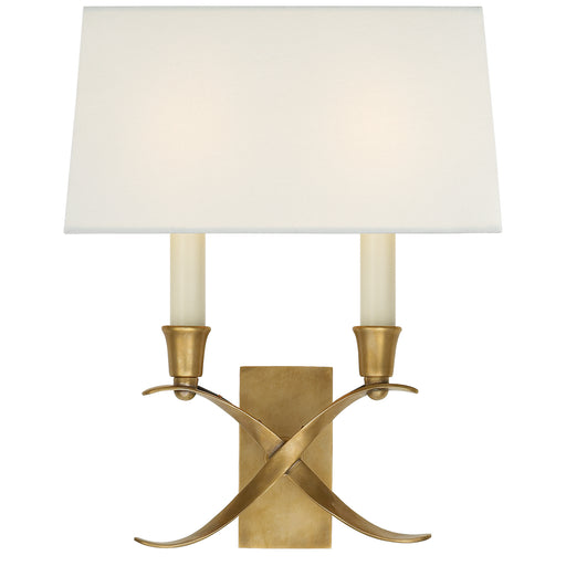 Visual Comfort Signature - CHD 1190AB-L - Two Light Wall Sconce - Cross Bouillotte - Antique-Burnished Brass