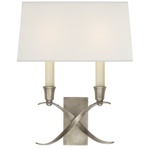 Visual Comfort Signature - CHD 1190AN-L - Two Light Wall Sconce - Cross Bouillotte - Antique Nickel