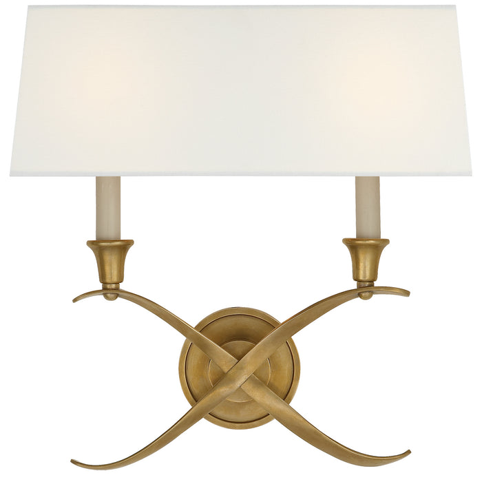 Visual Comfort Signature - CHD 1191AB-L - Two Light Wall Sconce - Cross Bouillotte - Antique-Burnished Brass