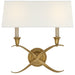 Visual Comfort Signature - CHD 1191AB-L - Two Light Wall Sconce - Cross Bouillotte - Antique-Burnished Brass