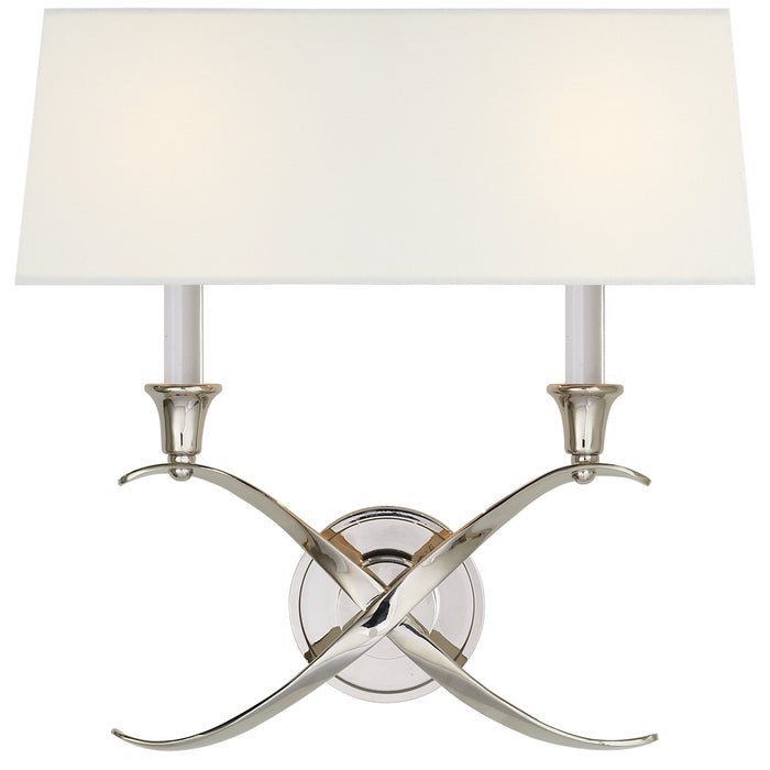 Visual Comfort Signature - CHD 1191PN-L - Two Light Wall Sconce - Cross Bouillotte - Polished Nickel