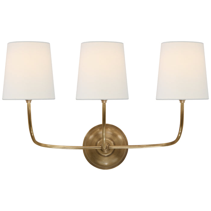 Visual Comfort Signature - TOB 2009HAB-L - Three Light Wall Sconce - Vendome - Hand-Rubbed Antique Brass