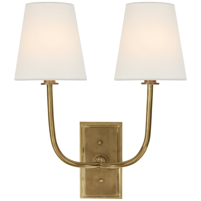 Visual Comfort Signature - TOB 2191HAB-L - Two Light Wall Sconce - Hulton - Hand-Rubbed Antique Brass