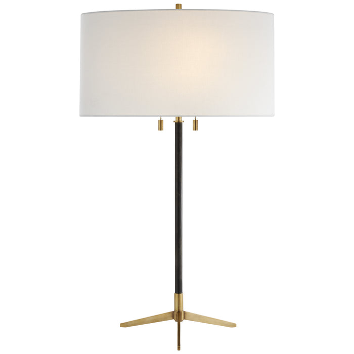 Visual Comfort Signature - TOB 3194BZ/HAB-L - Two Light Table Lamp - Caron - Bronze With Antique Brass