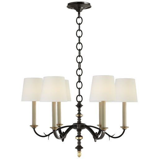 Visual Comfort Signature - TOB 5119BR/HAB-L - Six Light Chandelier - Channing - Black And Brass