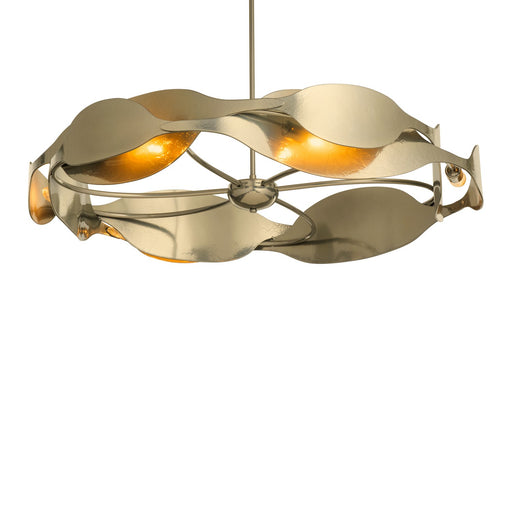 Waves Six Light Pendant Modern Brass