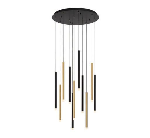 Amalfi LED Chandelier Matte Black and Plated Brushed Gold
