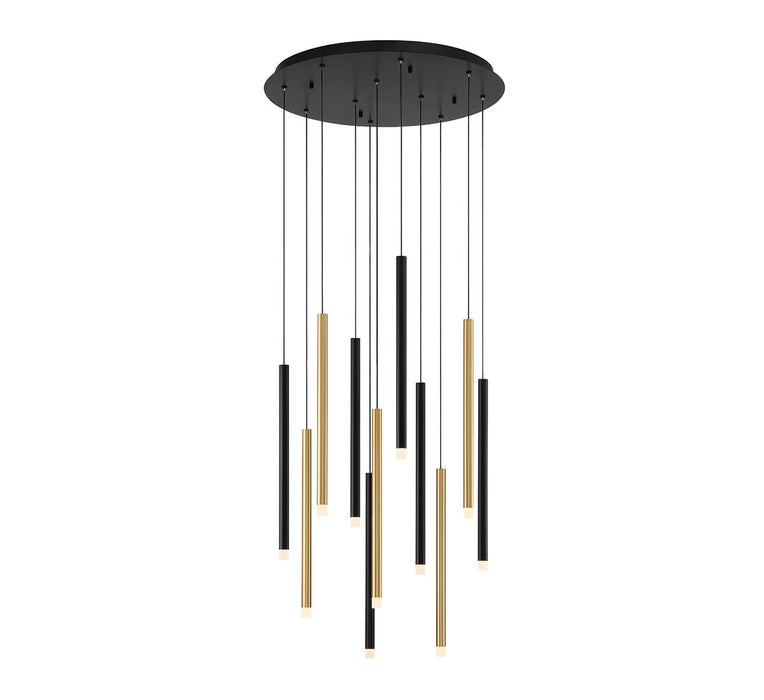 Lib & Co. - 10143-023 - LED Chandelier - Amalfi - Matte Black and Plated Brushed Gold