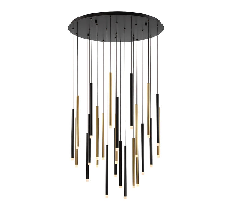 Lib & Co. - 10145-023 - LED Chandelier - Amalfi - Matte Black and Plated Brushed Gold