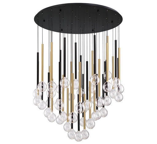Positano LED Chandelier Matte Black & Plated Brushed Gold