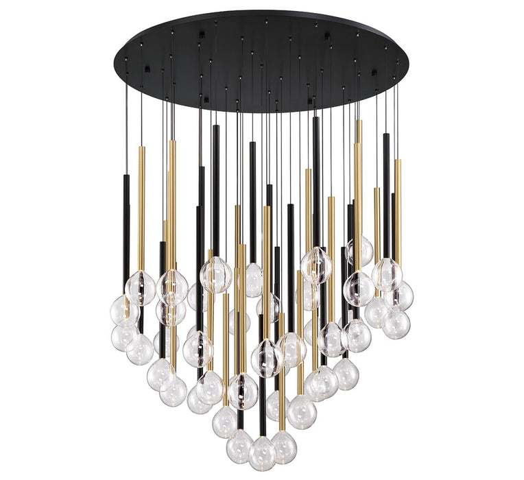Lib & Co. - 10148-023 - LED Chandelier - Positano - Matte Black & Plated Brushed Gold