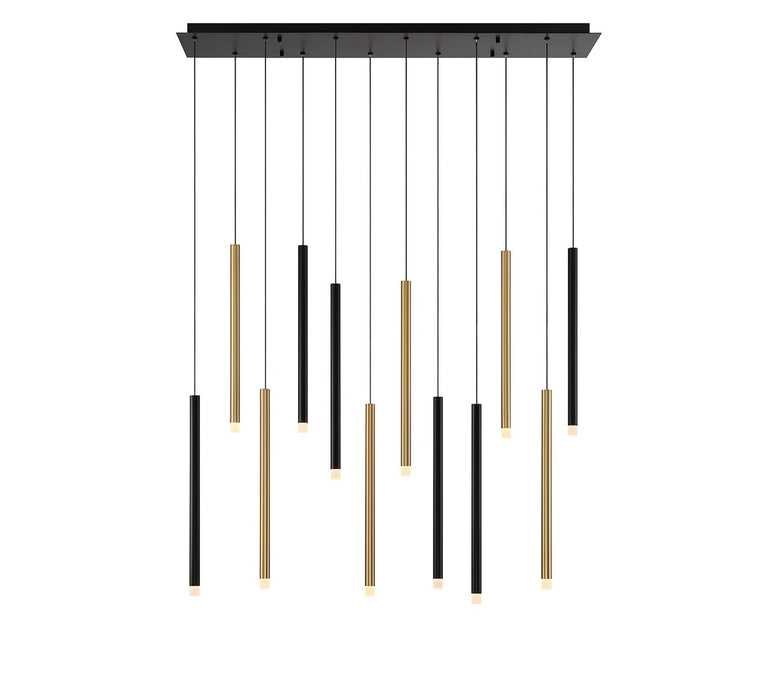 Lib & Co. - 10149-023 - LED Chandelier - Amalfi - Matte Black and Plated Brushed Gold